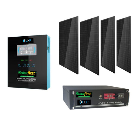 3KVA HYBRID INVERTER WITH MPPT CHARGE CONTROLLER AND WIFI PLUS LITHIUM BATTERY AND SOLAR PANELS  - SFHMBBB3KVA-WIFILBSP