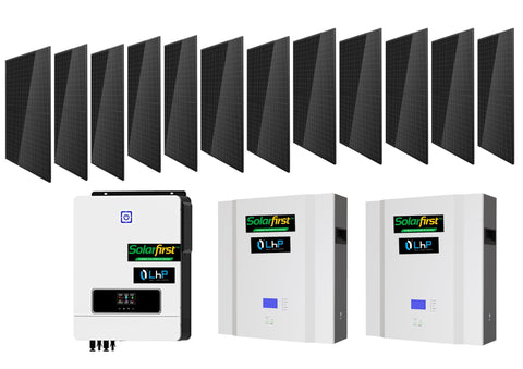 8.2KVA HYBRID INVERTER WITH MPPT CHARGE CONTROLLER  PLUS LITHIUM BATTERIES AND SOLAR PANELS - SFHMBBB8,2KVA KITT LB SP