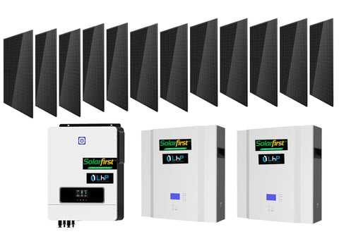 8KVA HYBRID INVERTER WITH MPPT CHARGE CONTROLLER  PLUS LITHIUM BATTERIES AND SOLAR PANELS - SFHMBBB8KVALBSP